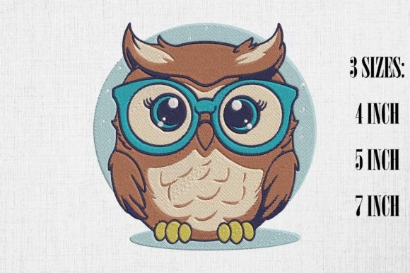 Cute Owl Wearing Glasses Embroidery Review