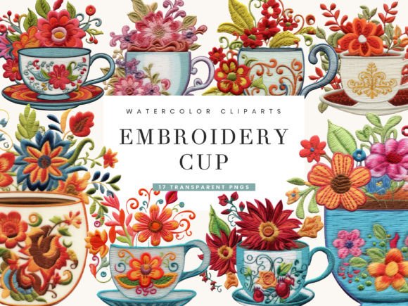 Embroidery Cup Clipart Bundle Review