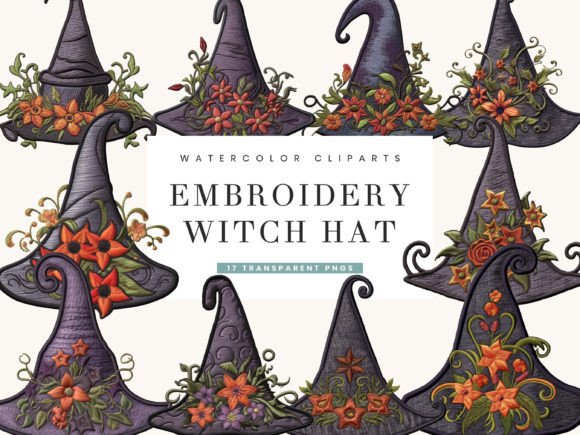 Review: Embroidery Witch Hat Clipart Bundle