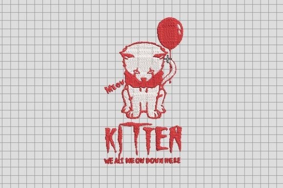 Review: Horror Red Meow Balloon Embroidery File