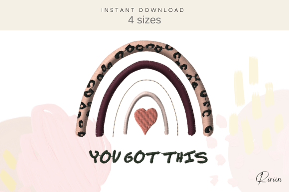 Review: Motivational Rainbow Embroidery Design
