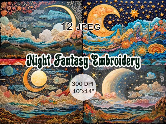 Reviewing Night Fantasy Embroidery JPEG Clipart