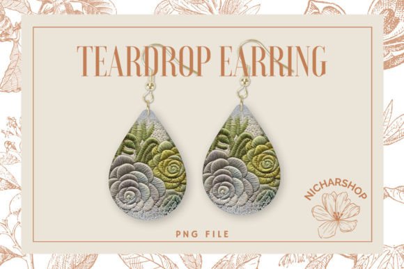 Reviewing the Succulent Embroidery Teardrop Earring Design